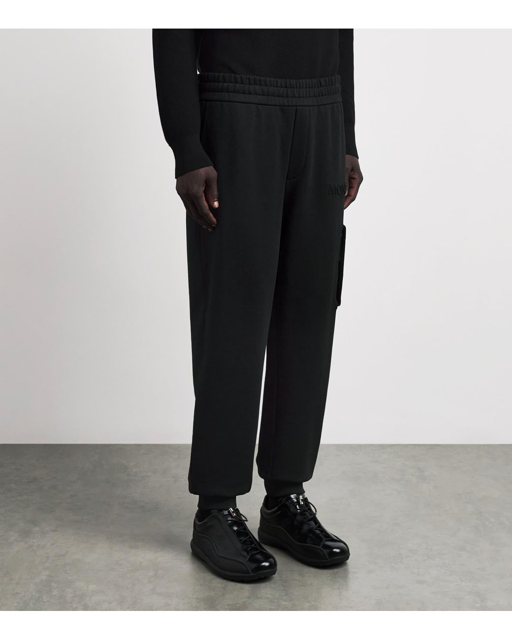Moncler Black Cotton Logo Sweatpants for men