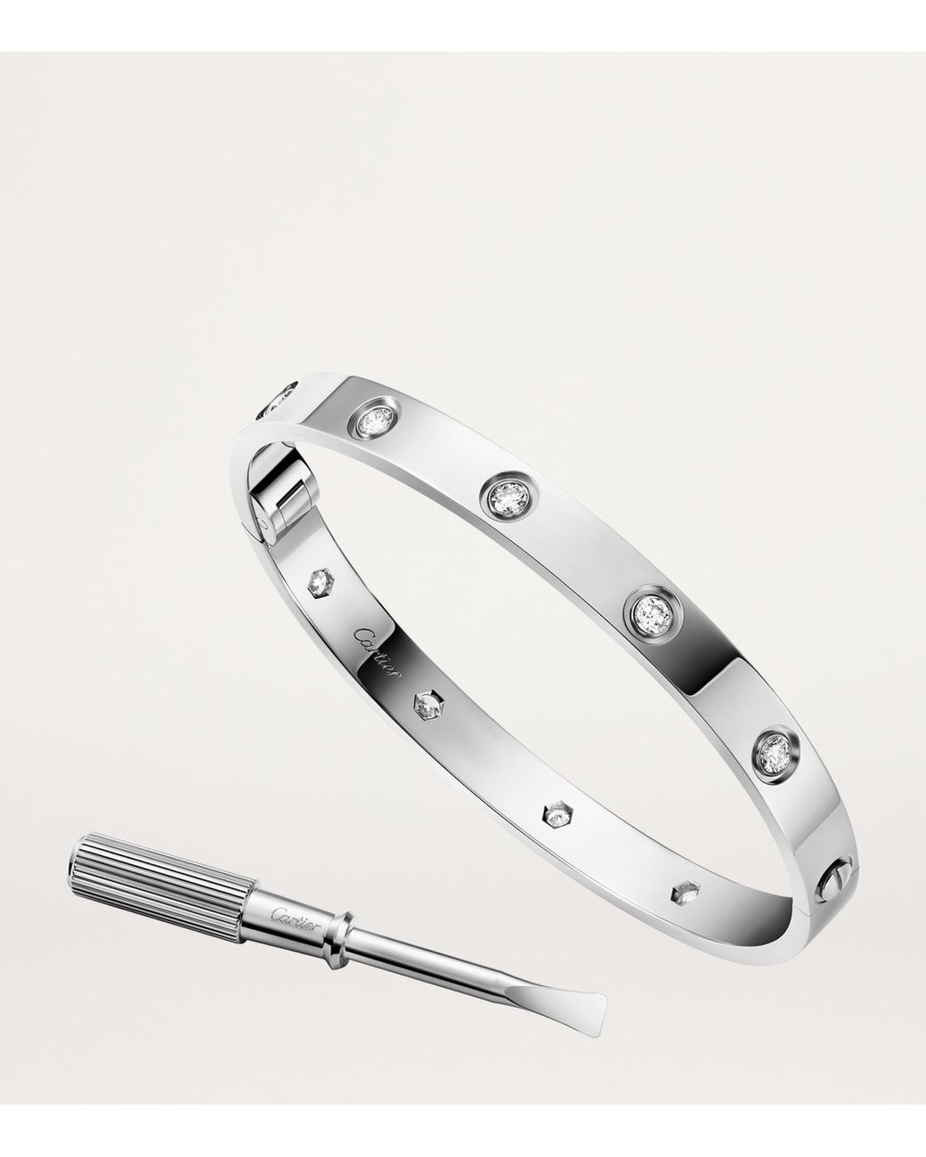 Cartier White And Diamond Love Bangle