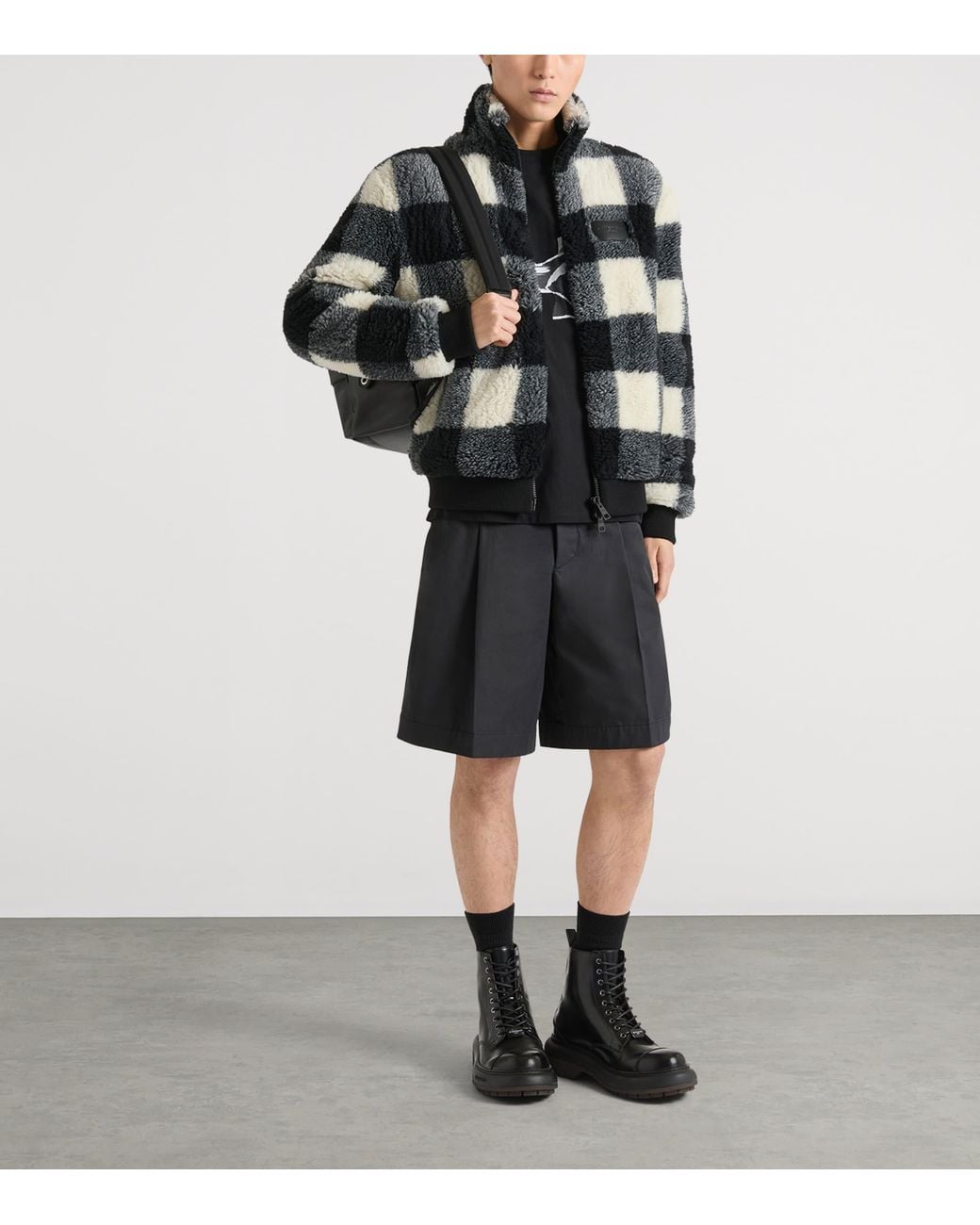 Givenchy Black Fleece Check Bomber Jacket for men