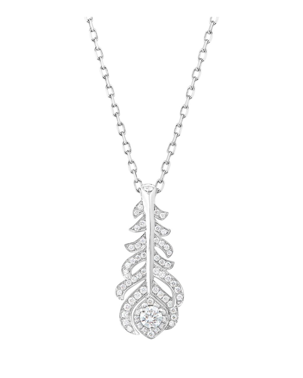 Boucheron White Xs And Diamond Plume De Paon Necklace