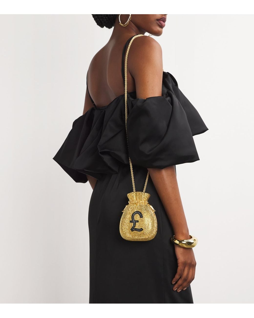 Judith Leiber Metallic British Money Bags Clutch Bag