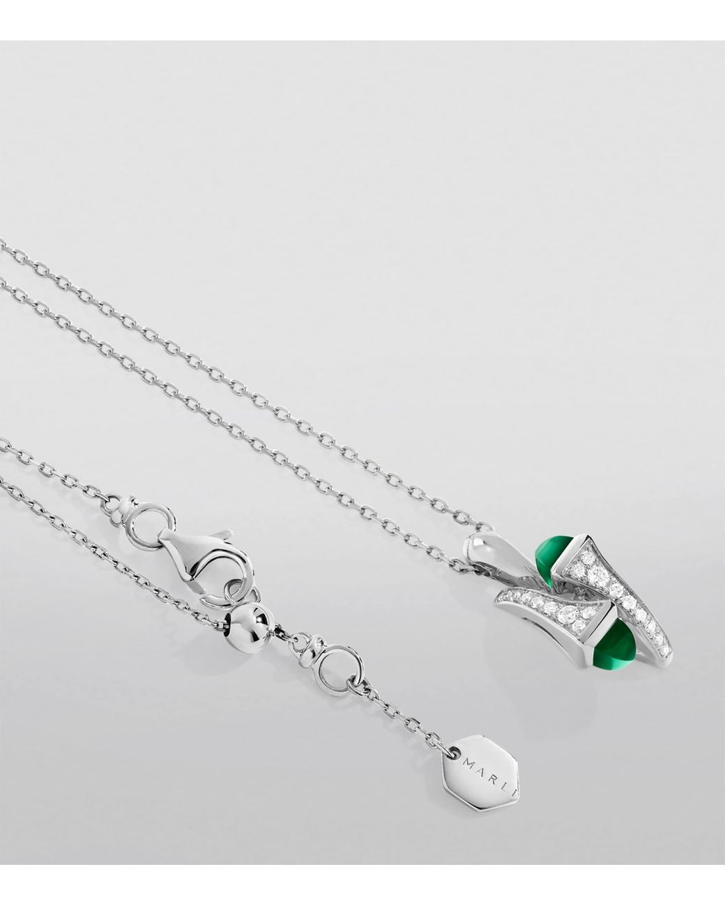 Marli New York White Diamond And Agate Cleo Pendant Necklace