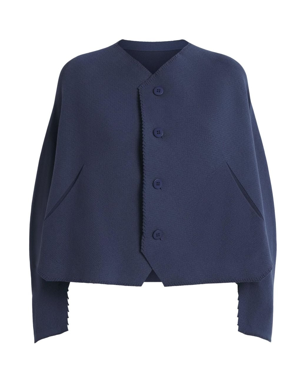 Issey Miyake Blue Campagne Cardigan