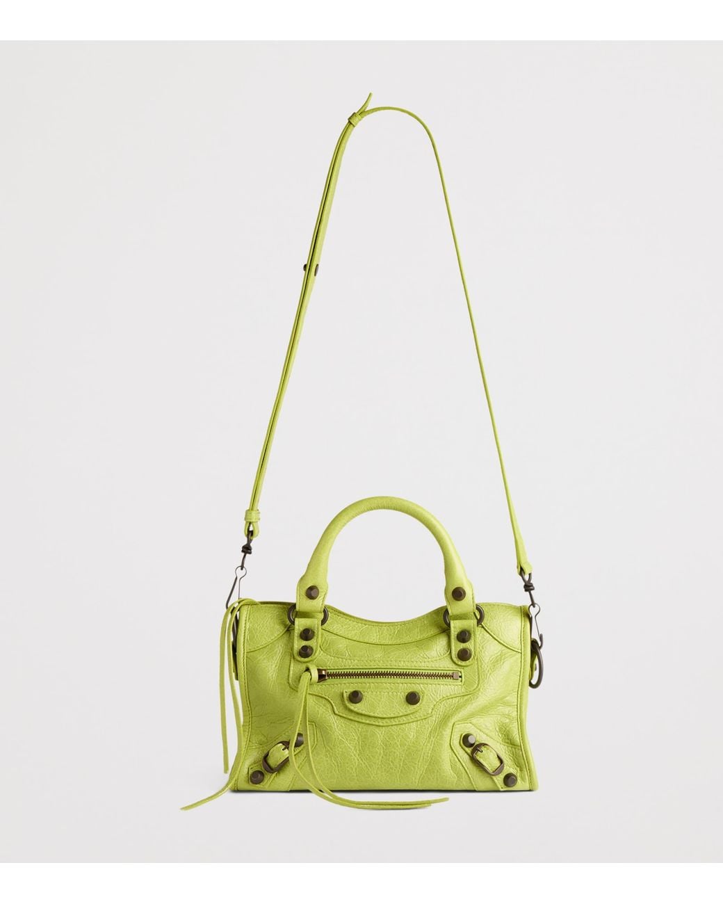 Balenciaga Green Mini Lambskin Le City Top-Handle Bag