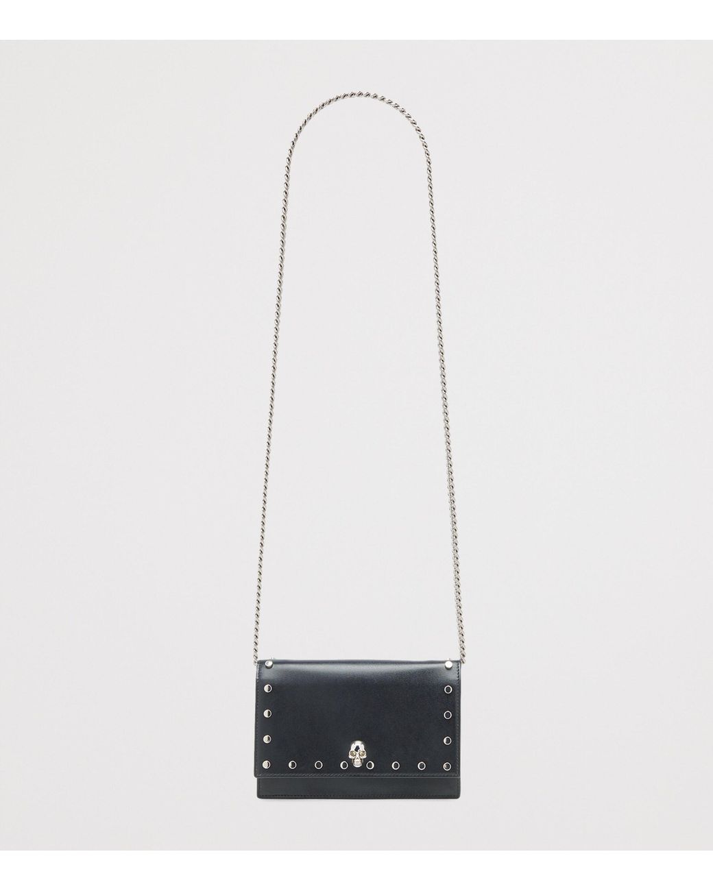 Alexander McQueen Black Small Leather Skull Cross-Body Bag