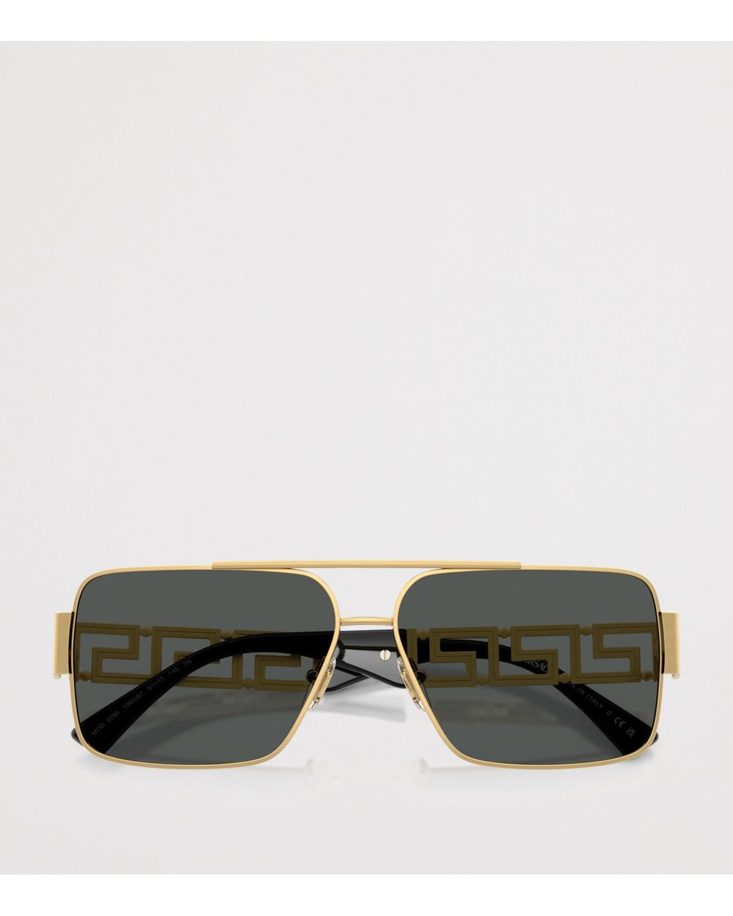Versace Gray Wire-Frame Rectangular Sunglasses for men
