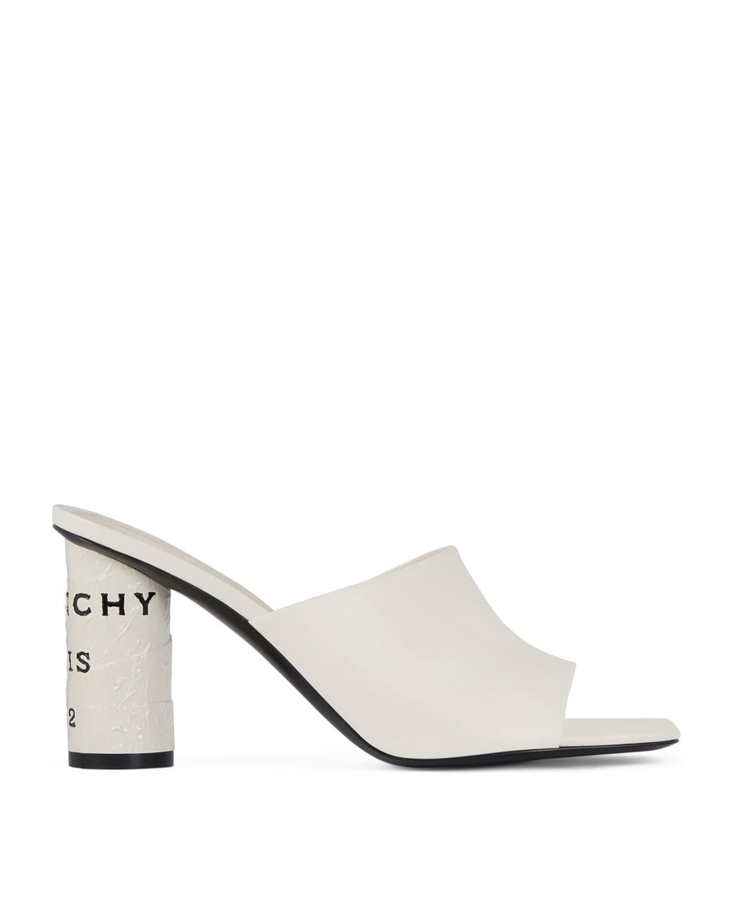 Givenchy White Leather Tape Heeled Mules 85