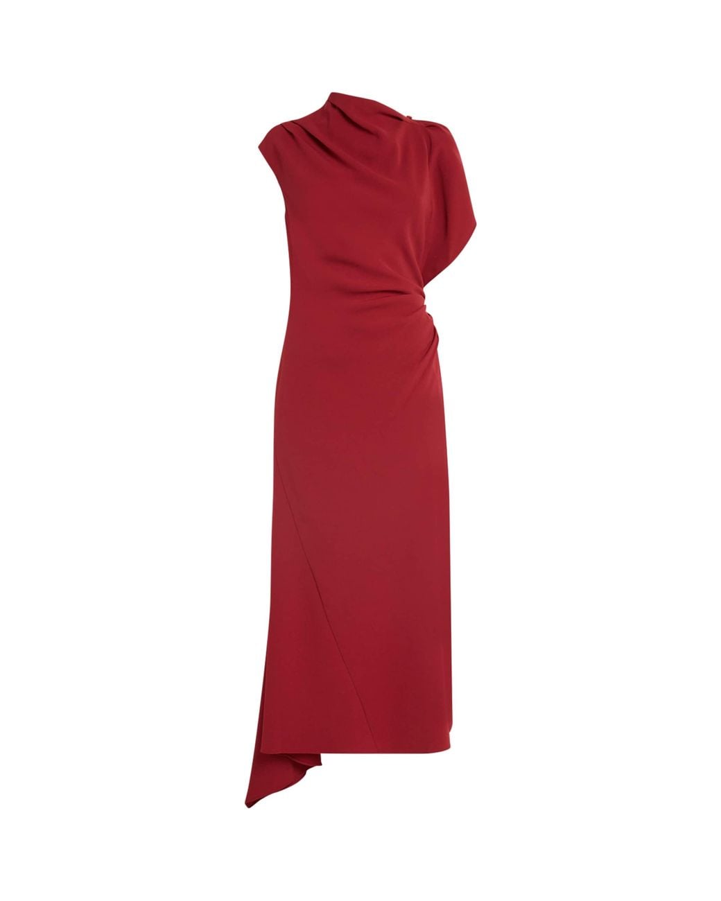 Veronica Beard Red Asymmetric Brett Midi Dress