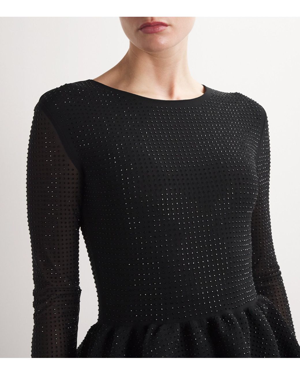 Maje Rhinestone Long Sleeved Mini Dress in Black Lyst UK