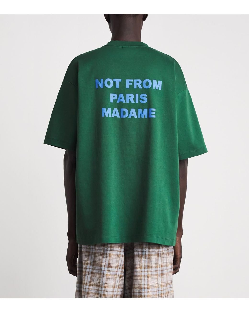 Drole de Monsieur Green Cotton Slogan T-Shirt for men