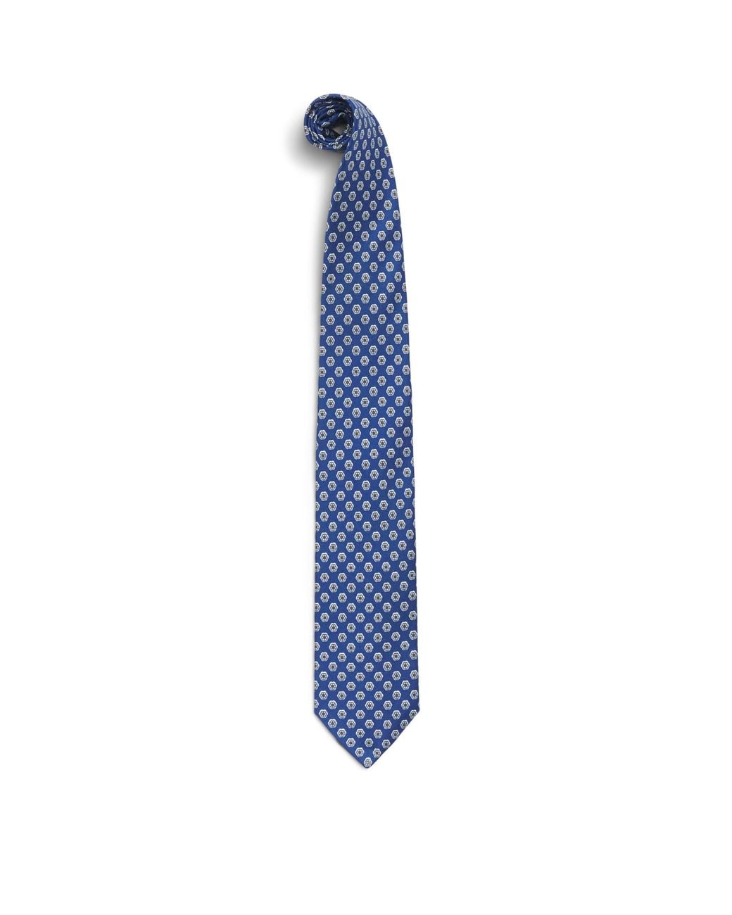 E.MARINELLA Blue Silk Floral Tie for men