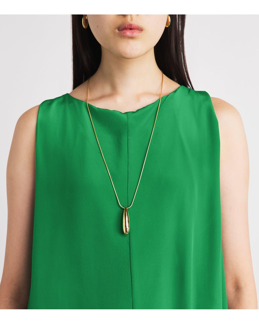 Staud Green Silk Dalia Maxi Dress