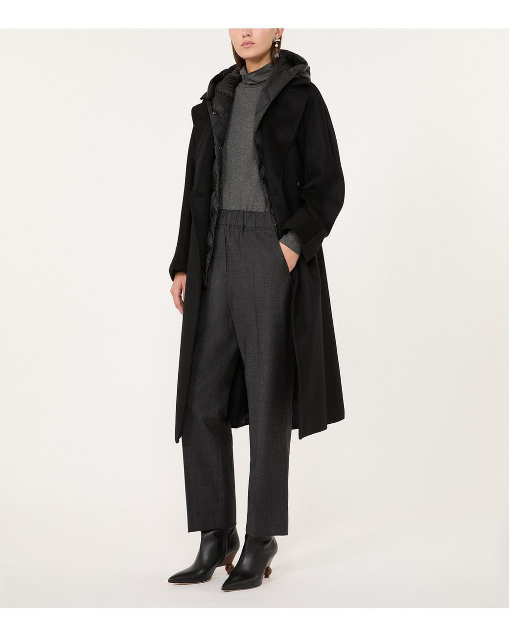 Weekend by Maxmara Gray Virgin Wool Elasticated Trousers