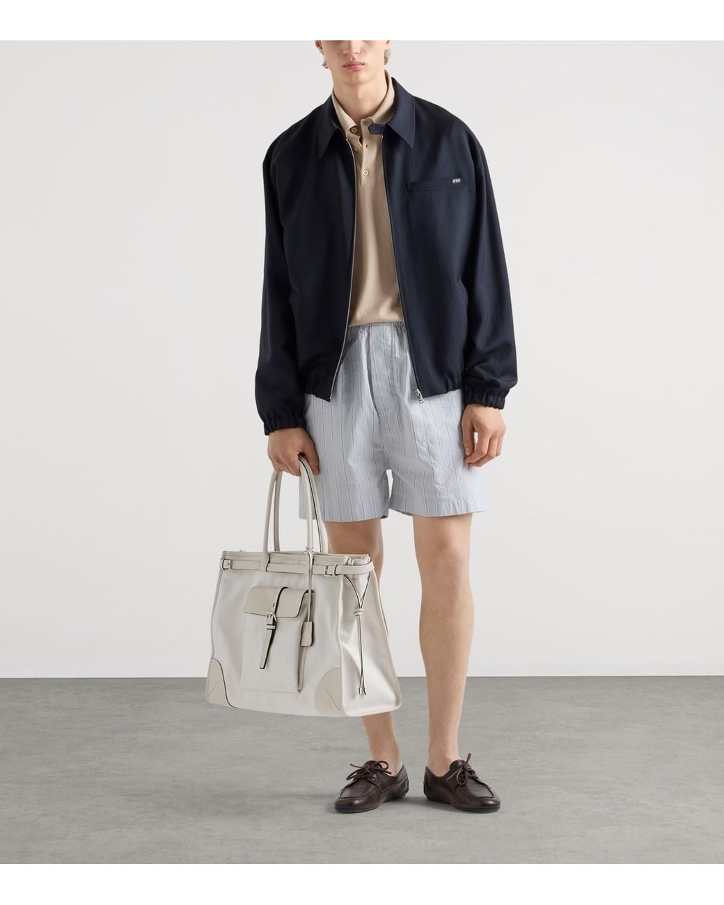 Prada Blue Wool-Mohair Bomber Jacket for men