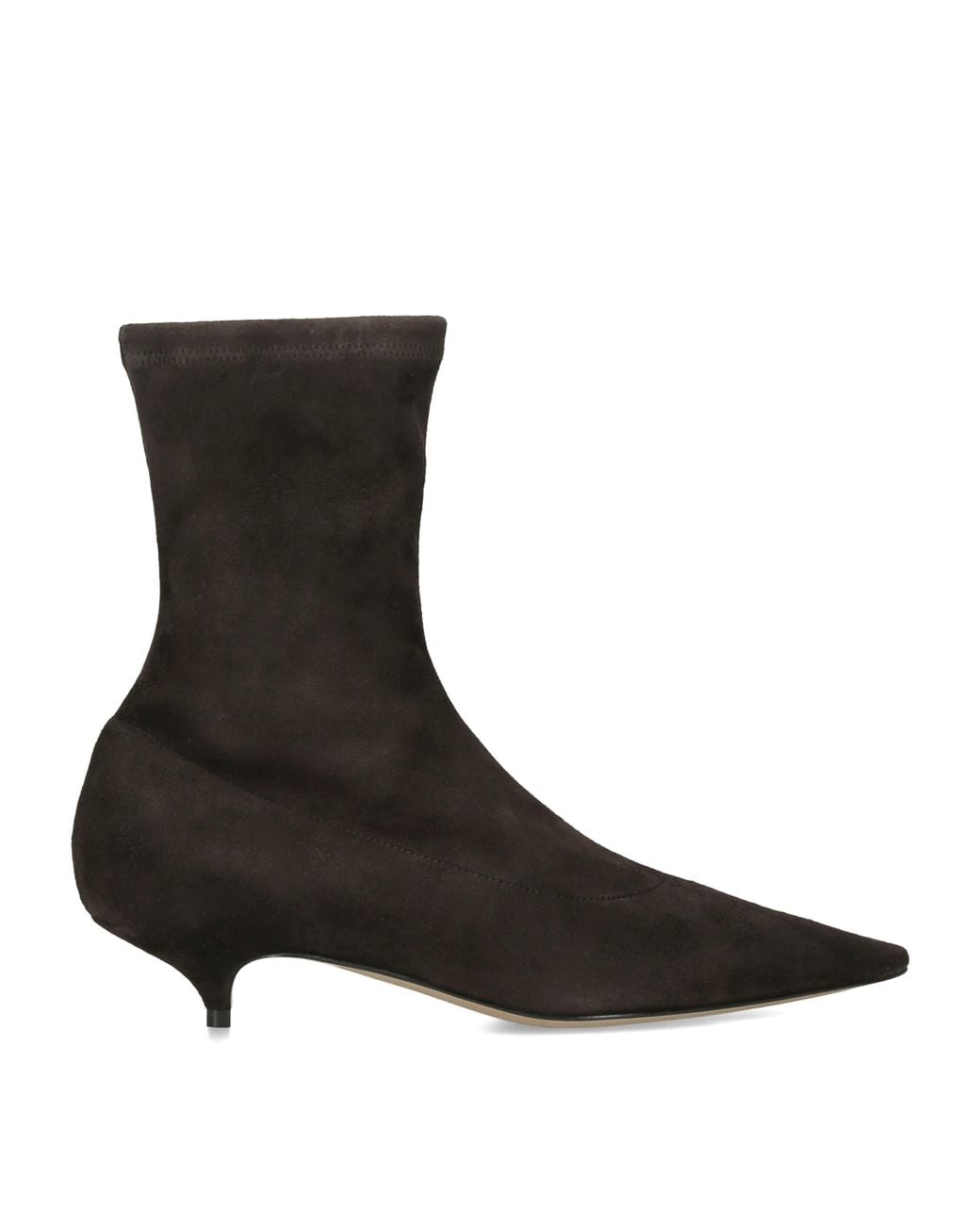 The Row Brown Liisa Suede Kitten Ankle Boots 35