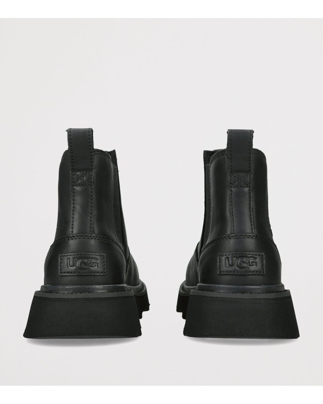 Ugg Black Leather Lug Chelsea Boots for men