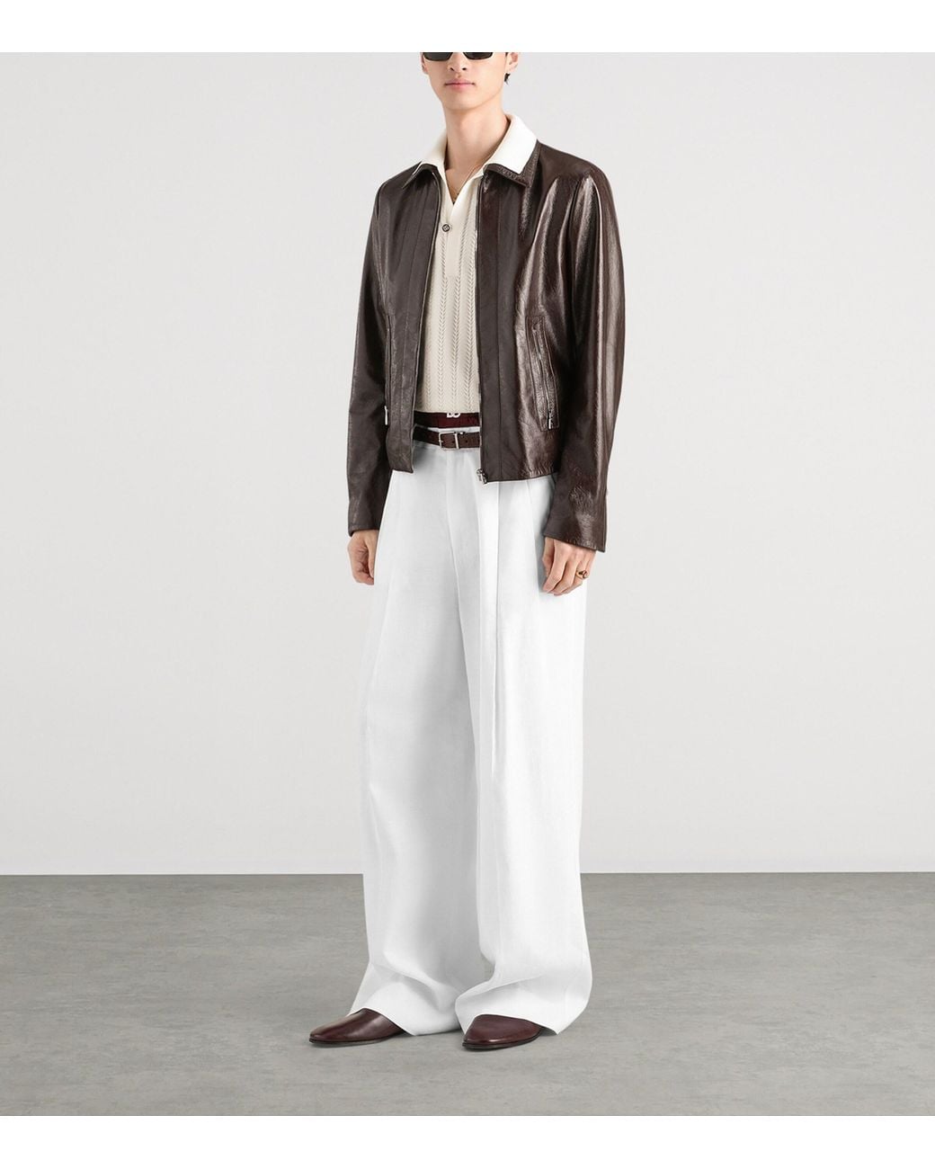 Dolce & Gabbana Brown Leather Jacket for men