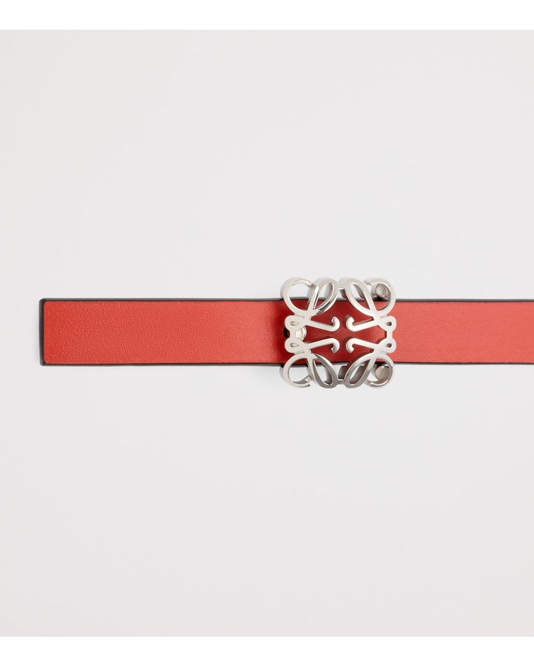 Loewe Red Leather Reversible Anagram Bombé Belt