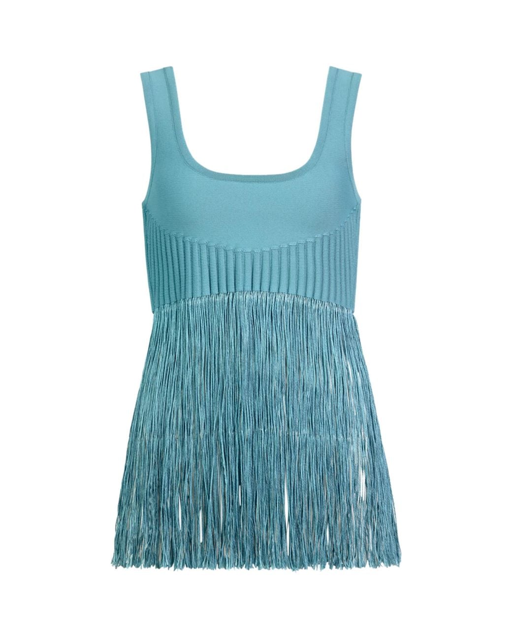 Alaïa Blue Fringed Tank Top