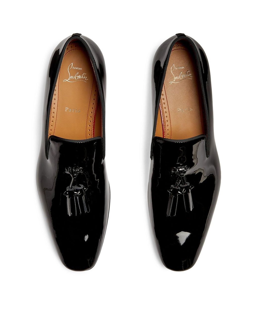 Christian Louboutin Dandelion Tassel Patent Loafers in Black for