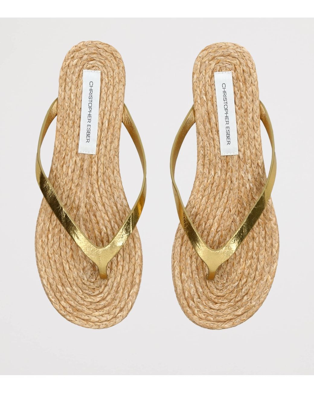 Christopher Esber Natural Raffia Palma Flip Flops