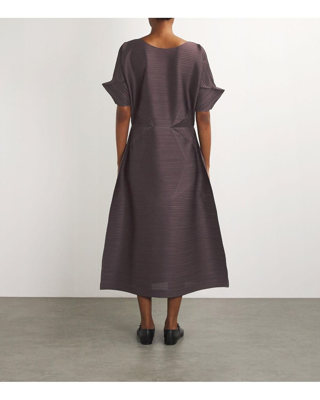 Pleats Please Issey Miyake Pleated Chili Peppers Dress in Brown  