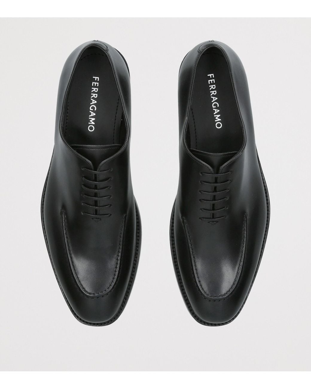Ferragamo Black Leather Salerno Oxford Shoes for men