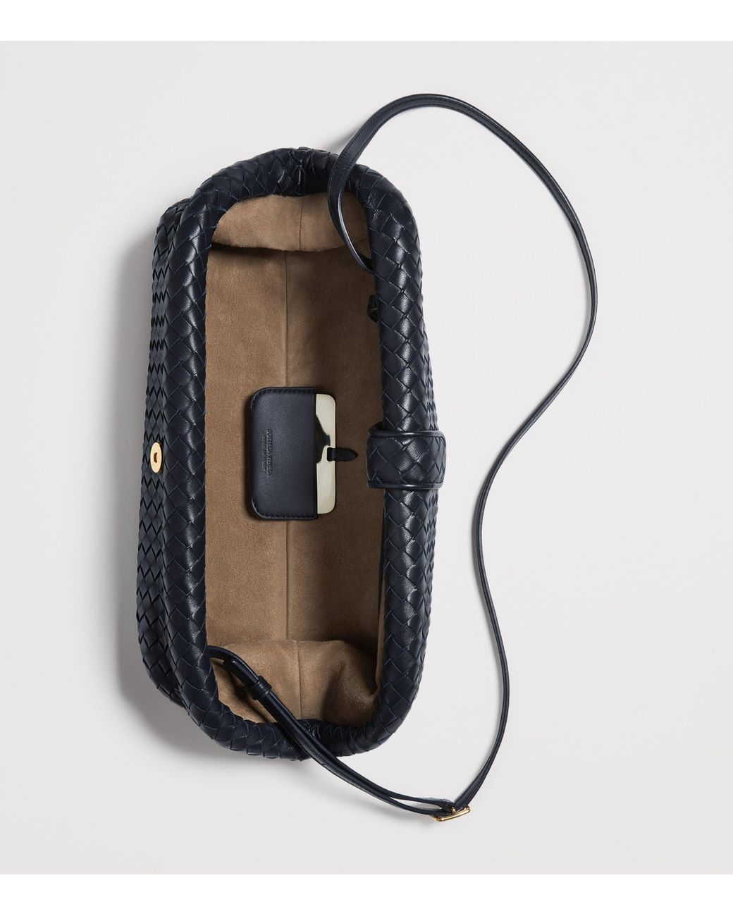 Bottega Veneta Blue Leather Lauren 1980 Clutch Bag