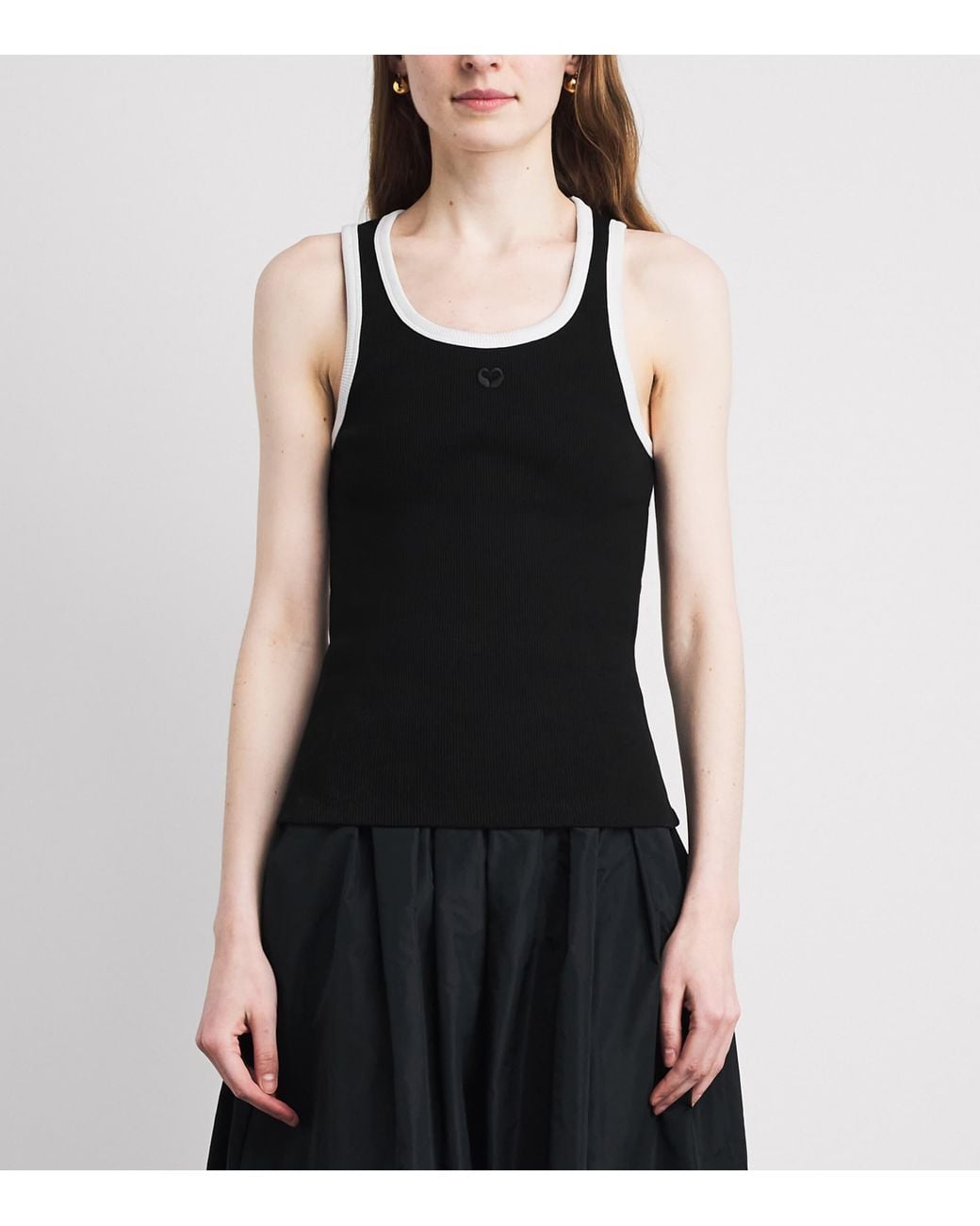 Maje Black Embroidered Logo Tank Top