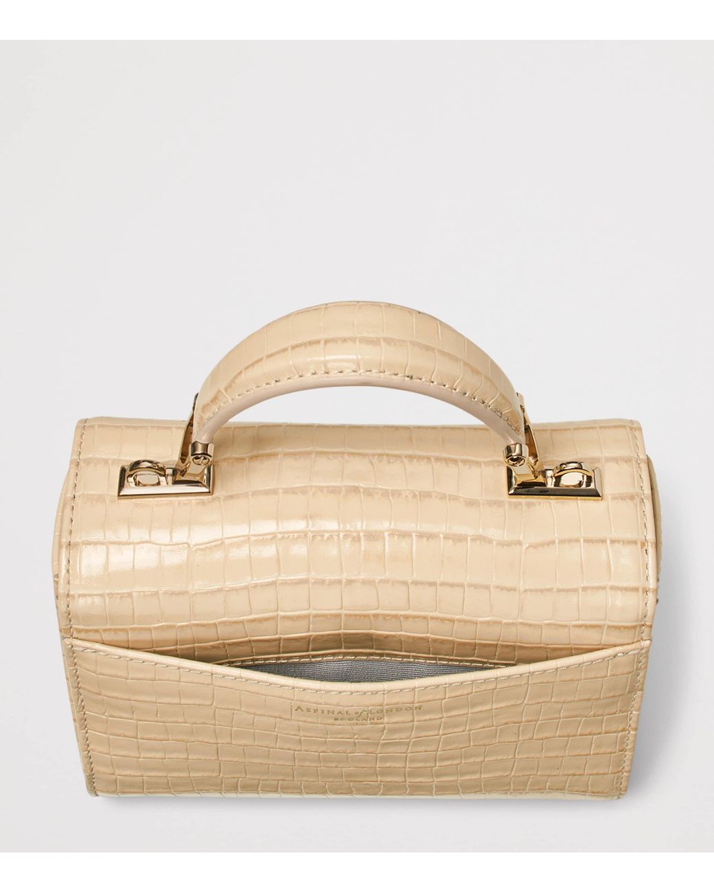 Aspinal Natural Mini Leather Mayfair Top-Handle Bag