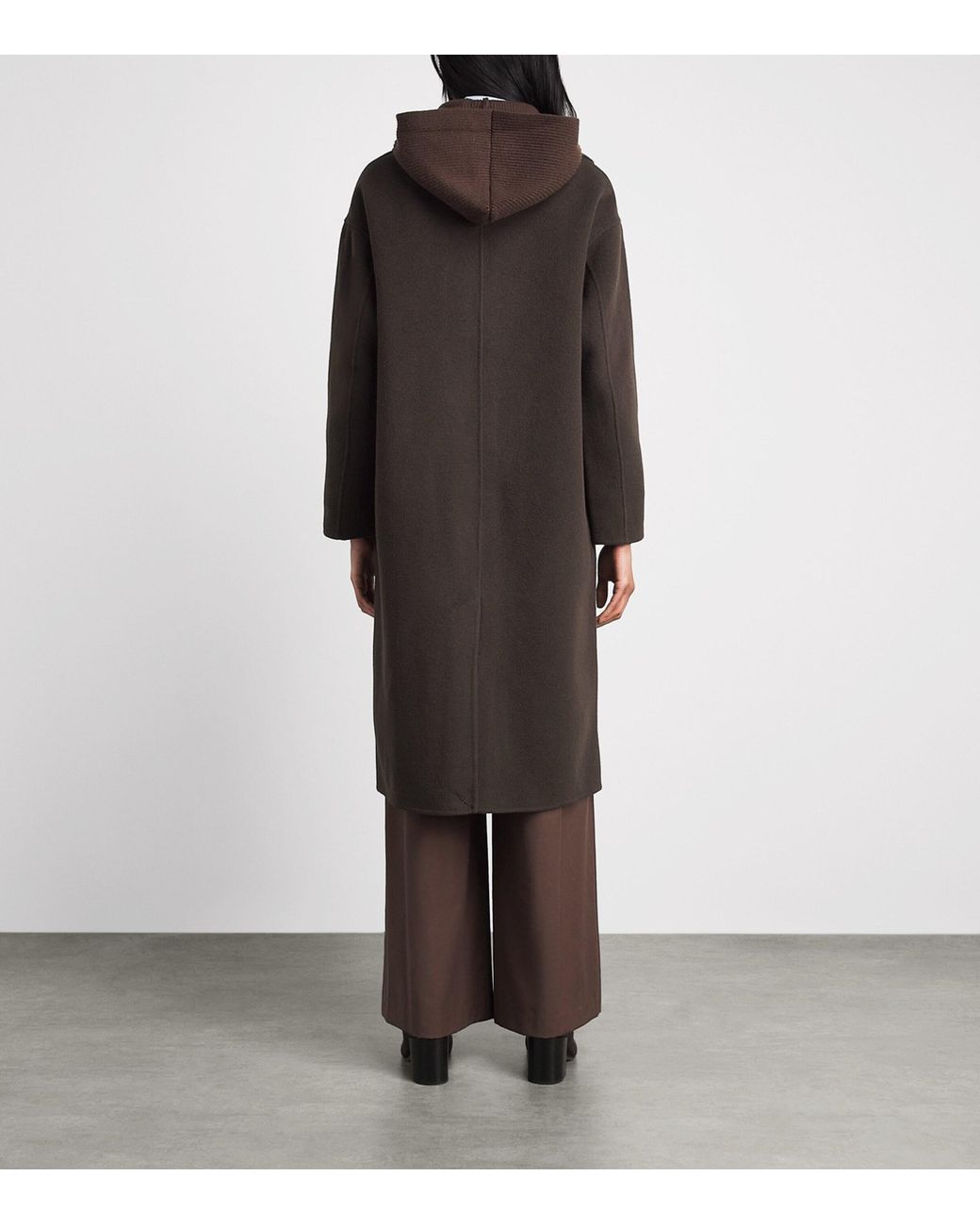 Claudie Pierlot Gray Wool-Blend Tailored Hooded Coat