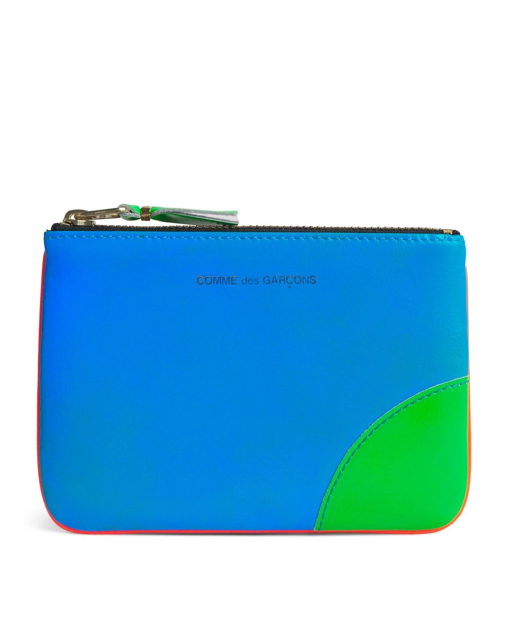 Comme des Garçons Blue Small Leather Super Fluo Pouch for men