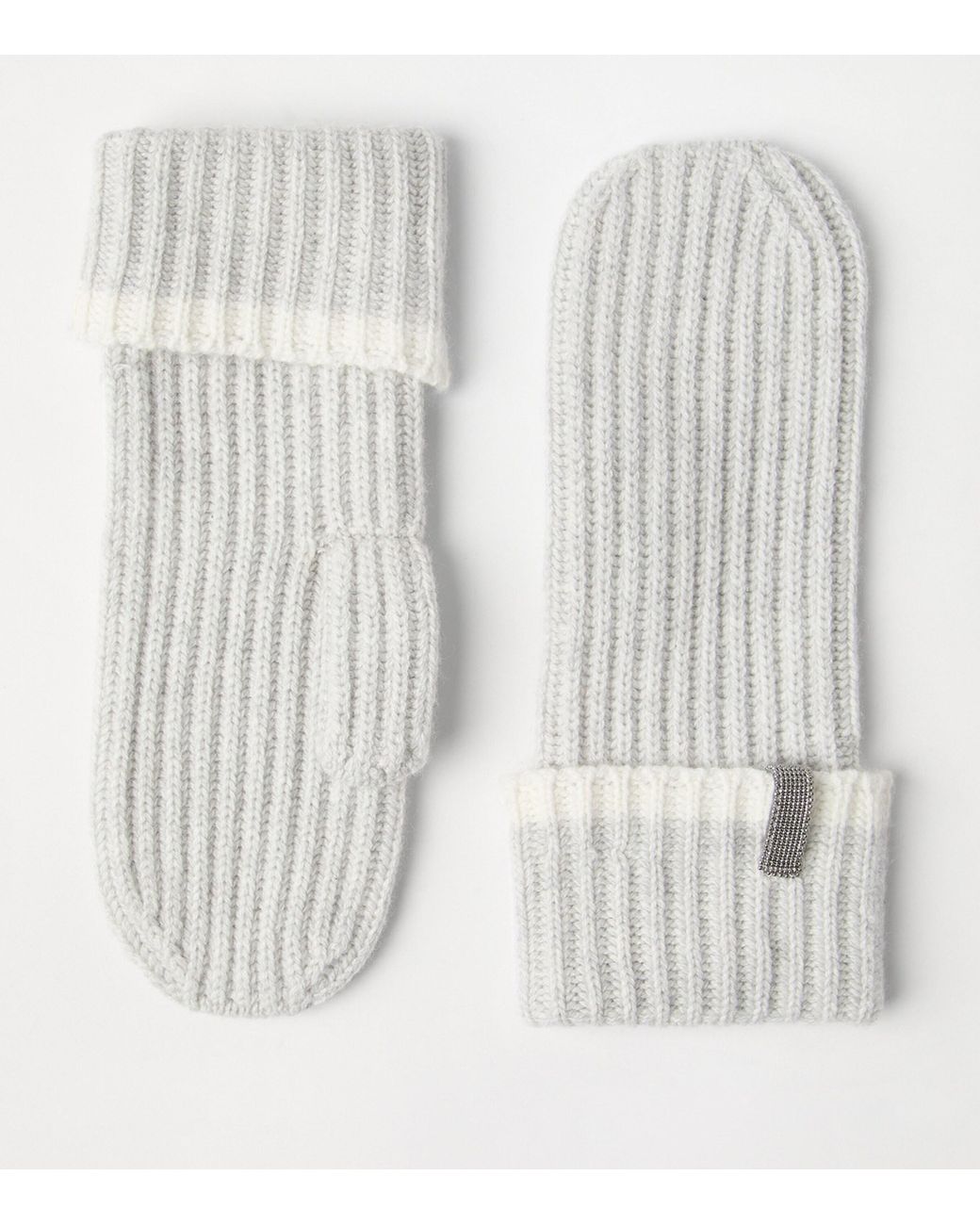 Brunello Cucinelli White Cashmere Mittens