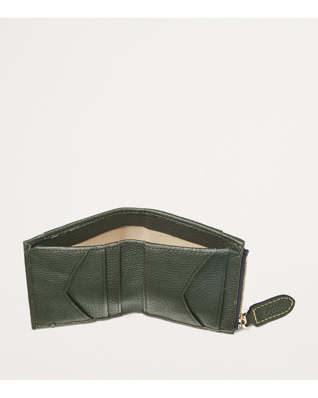 Aspinal Green Leather Hudson Coin And Card Holder