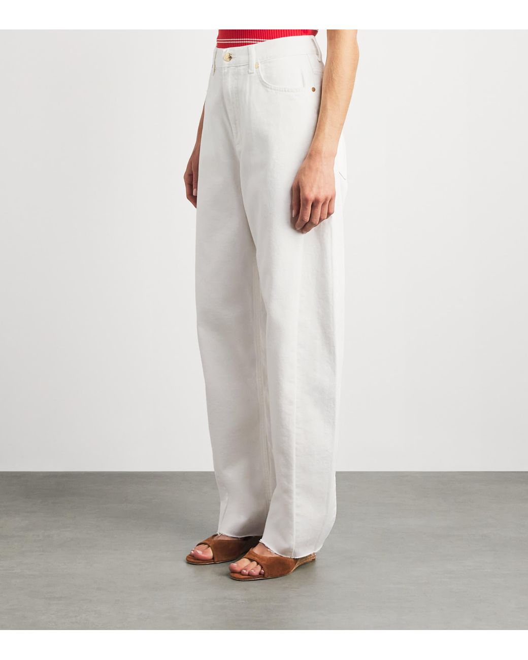 Sandro White Barrel Jeans