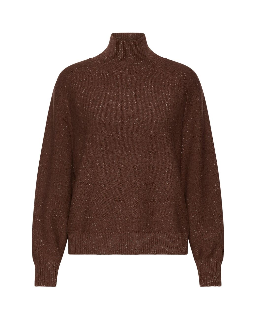 Marella Brown Wool-Cashmere Sequinned Sweater