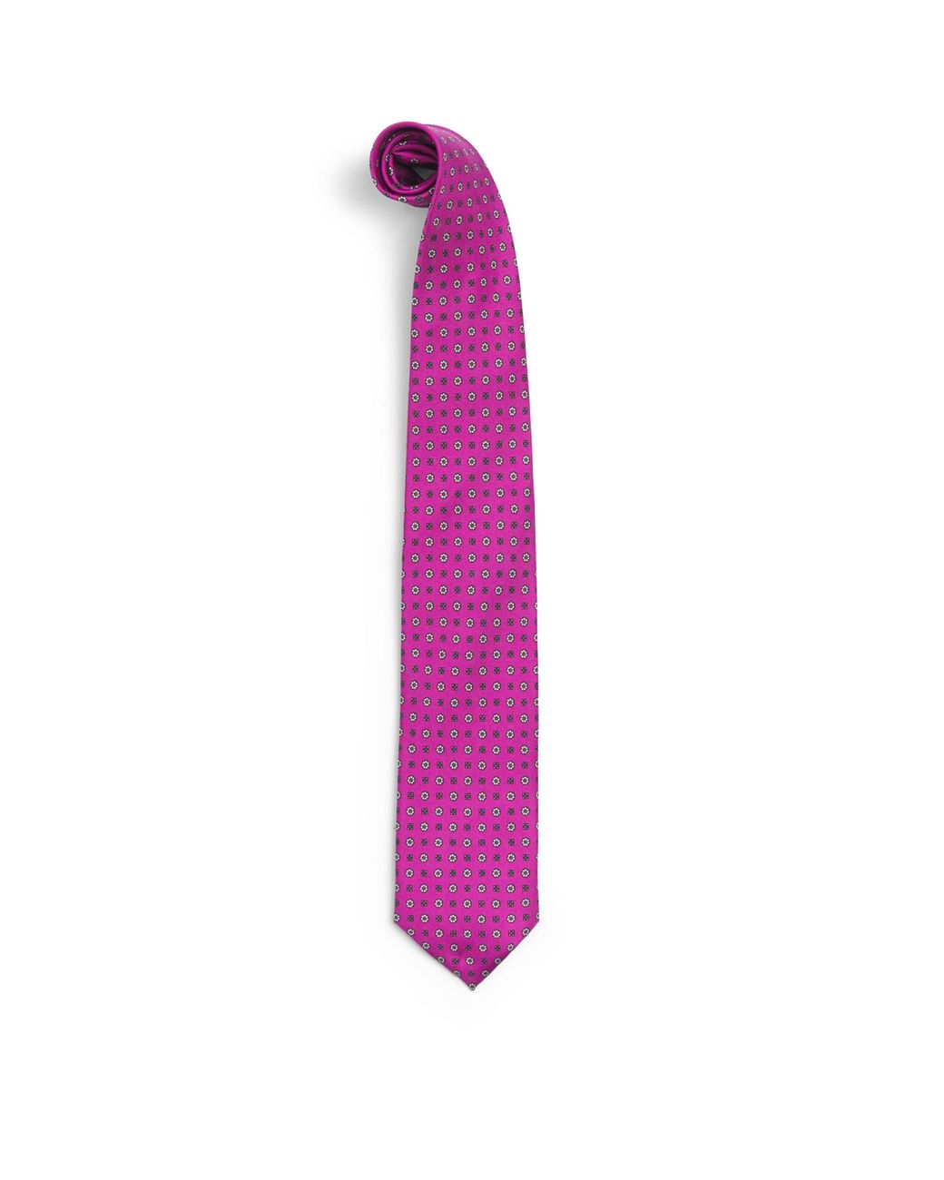 E.MARINELLA Pink Silk Geometric Tie for men