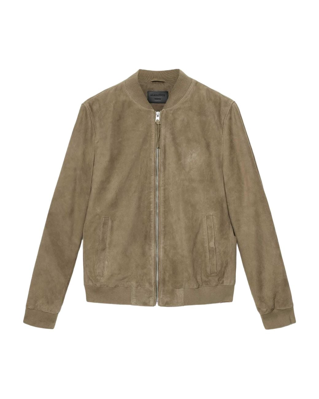 AllSaints Green Suede Morten Bomber Jacket for men