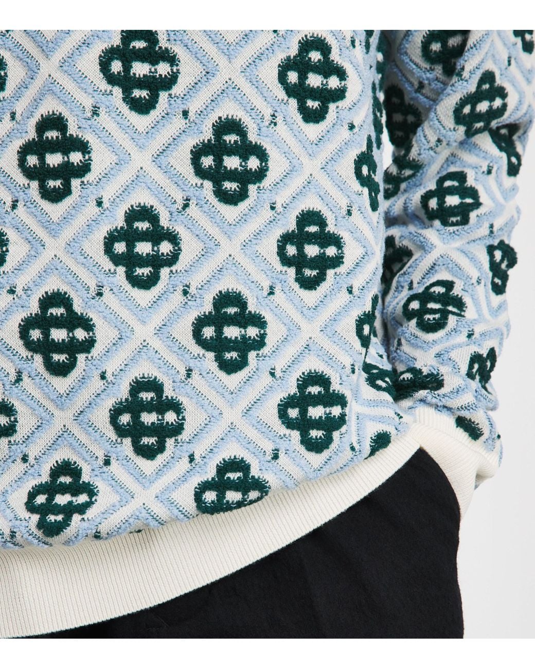 Casablanca Blue Wool Monogram Sweater for men