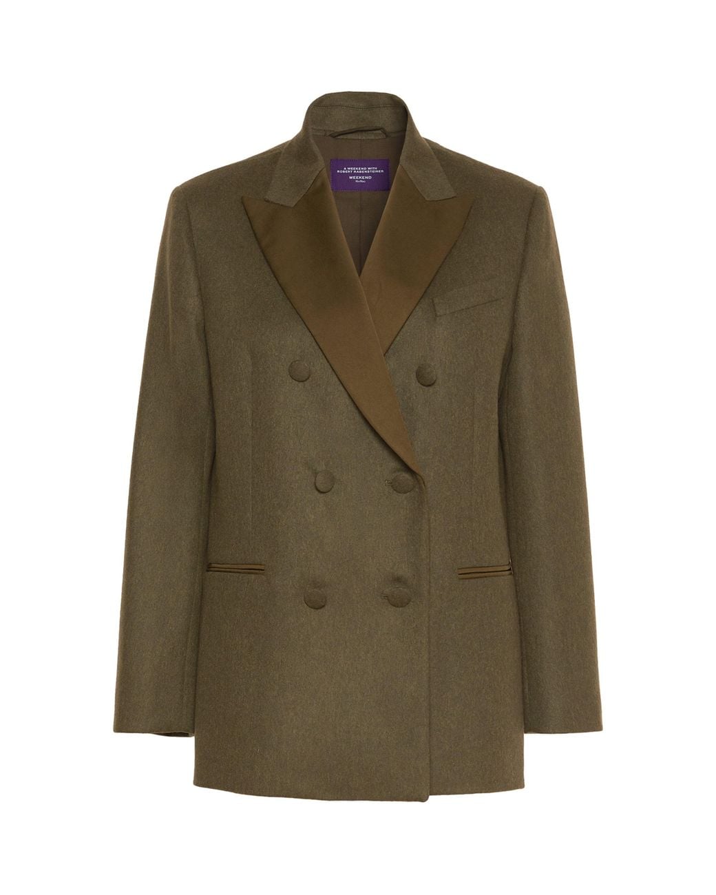 Weekend by Maxmara Green Virgin Wool-Blend Blazer