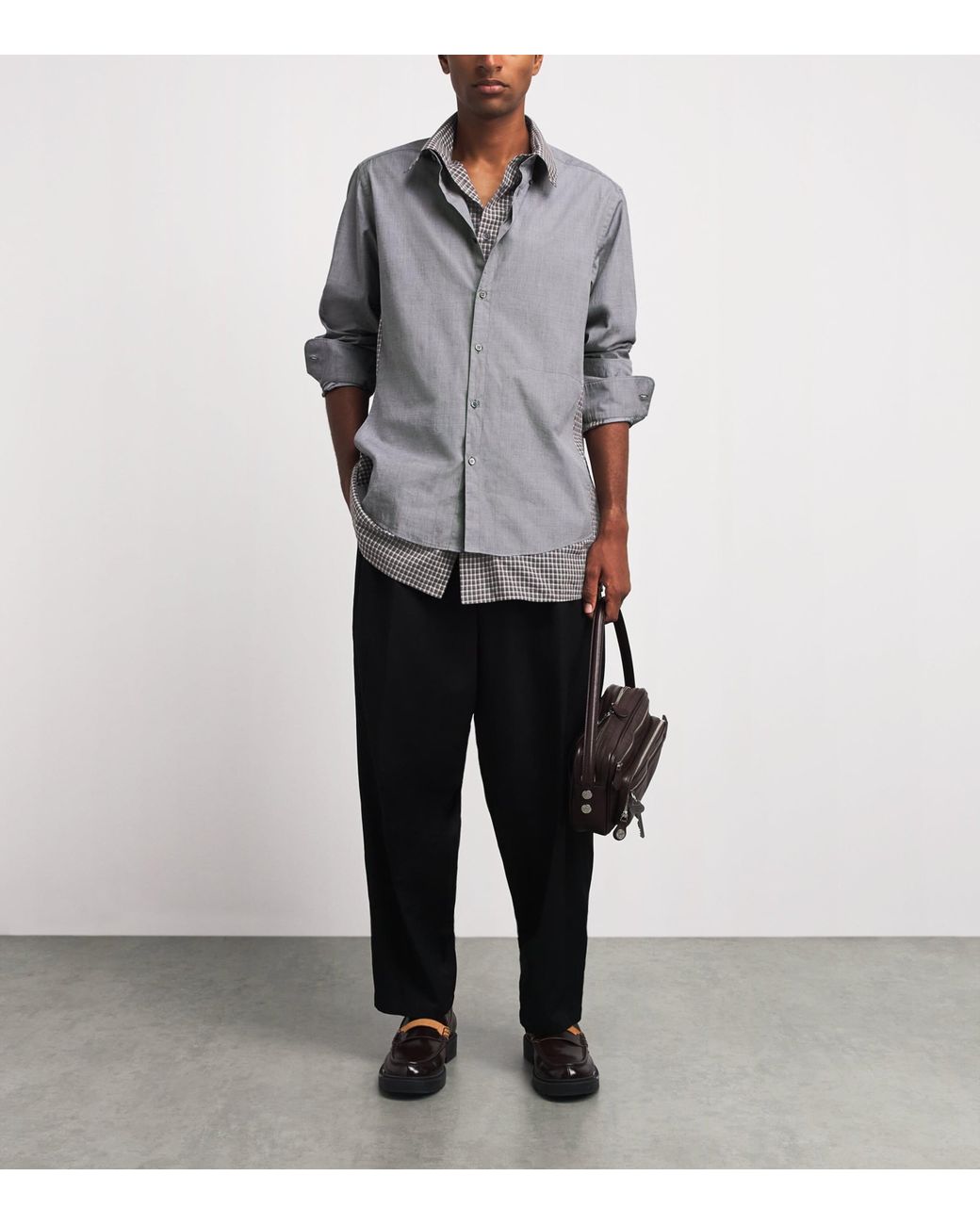 Maison Margiela Gray Double Check Shirt for men