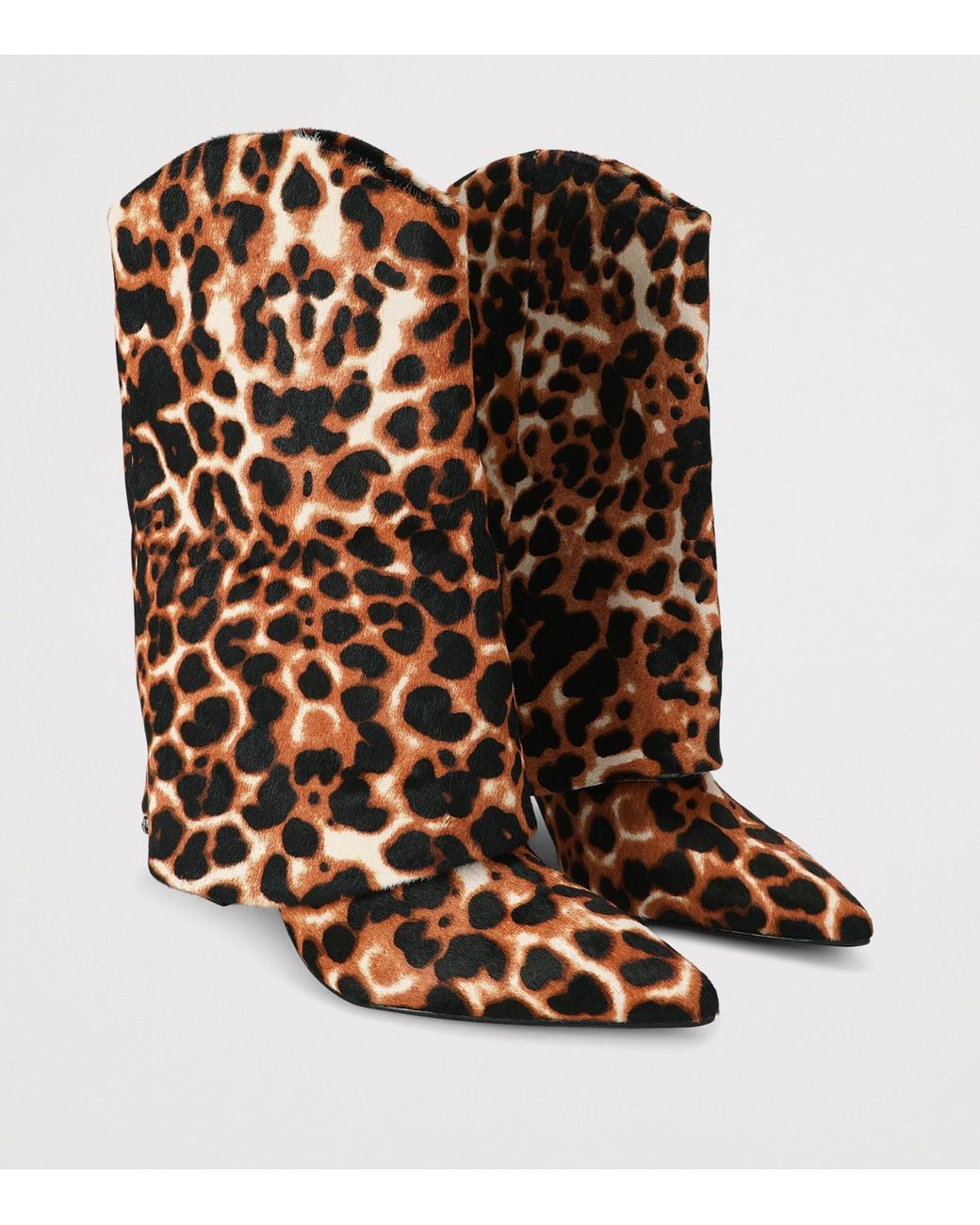 Kurt Geiger Brown Calf Hair Candy Gaiter Boots
