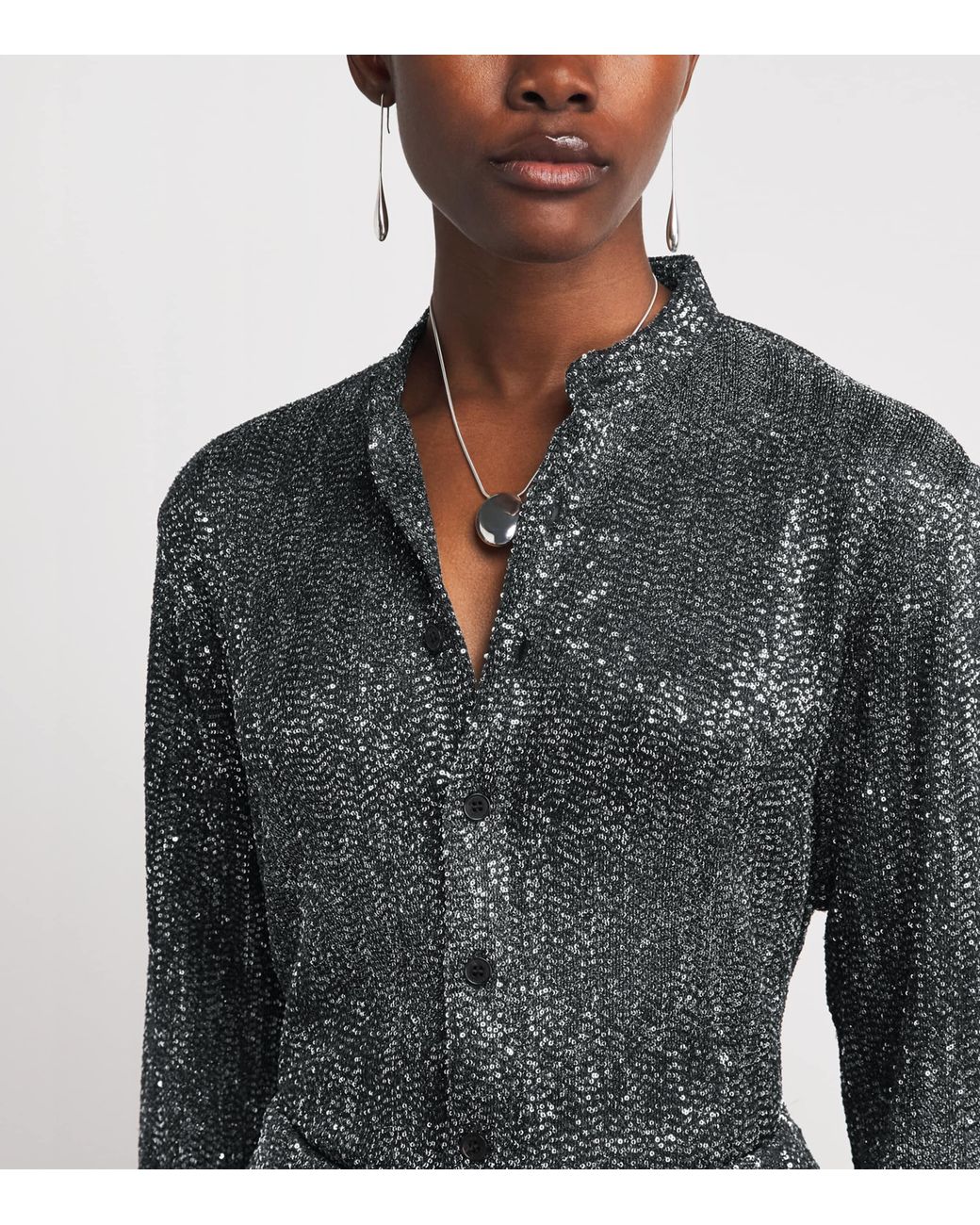 Missoni Gray Sequin Chevron Shirt