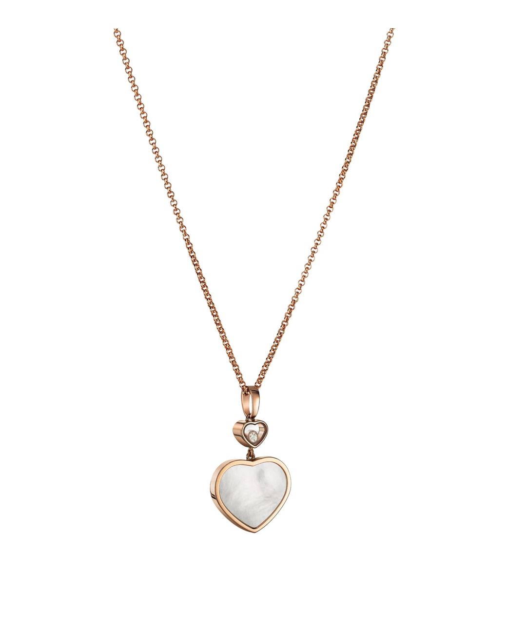 Chopard Metallic And Diamond Happy Hearts Pendant