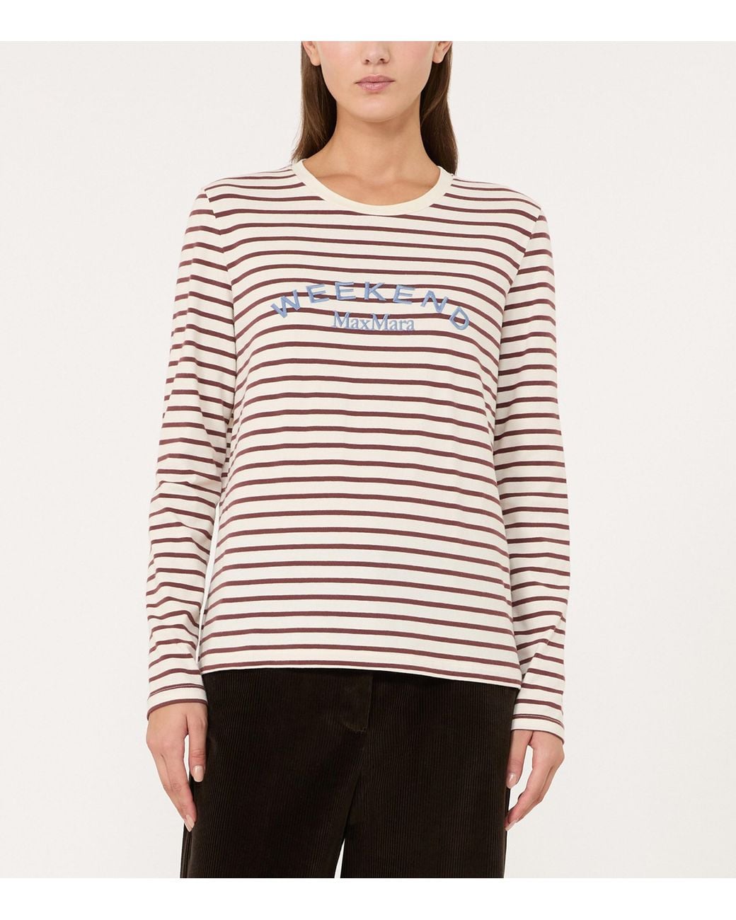 Weekend by Maxmara White Stretch-Cotton Logo T-Shirt