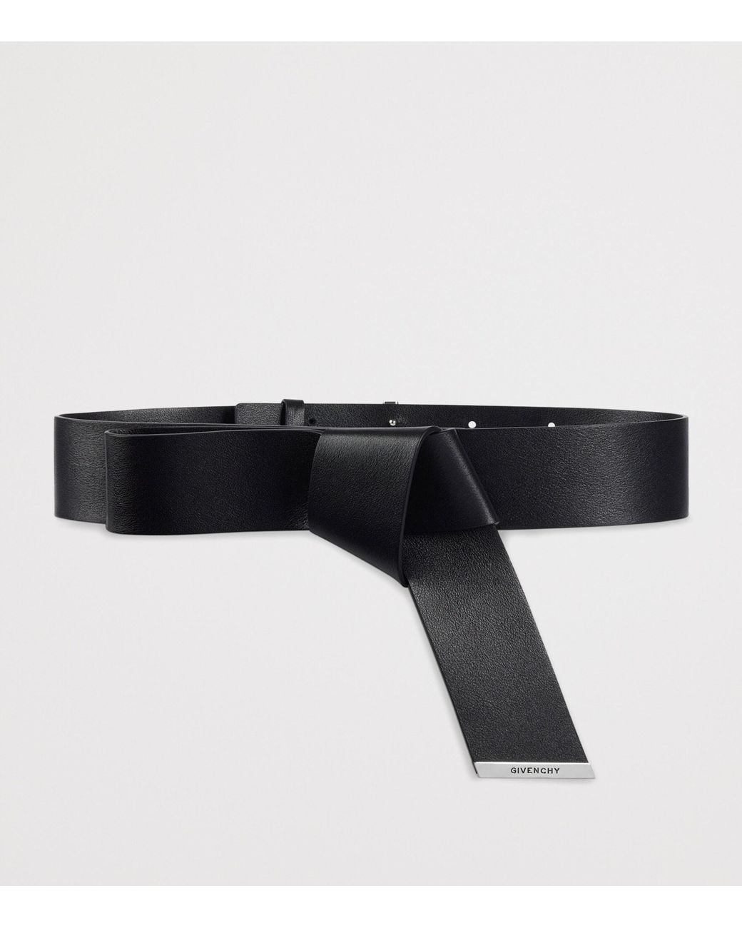 Givenchy Black Leather Windsor Knot Belt