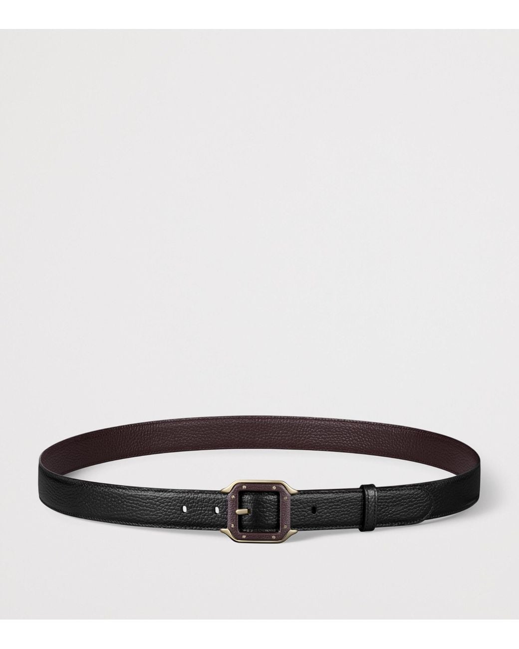 Cartier Black Leather Reversible Santos De Belt for men