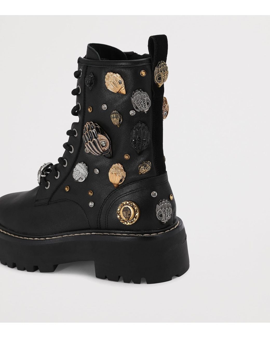 Kurt Geiger Black Leather Woolwich Eagle Boots
