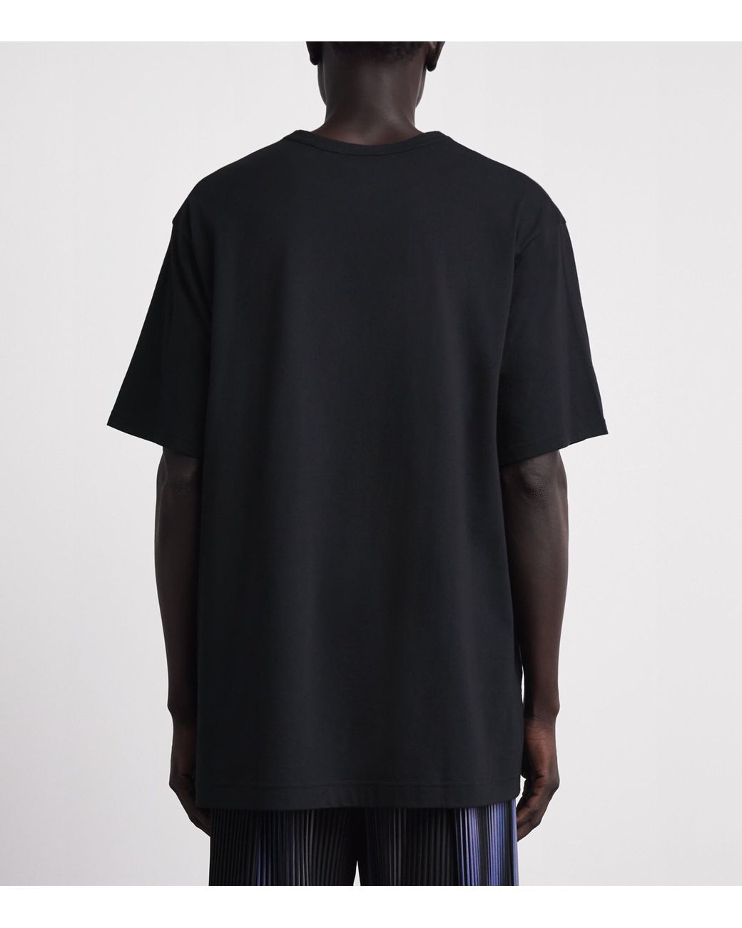 Yohji Yamamoto Black Cotton Printed T-Shirt for men