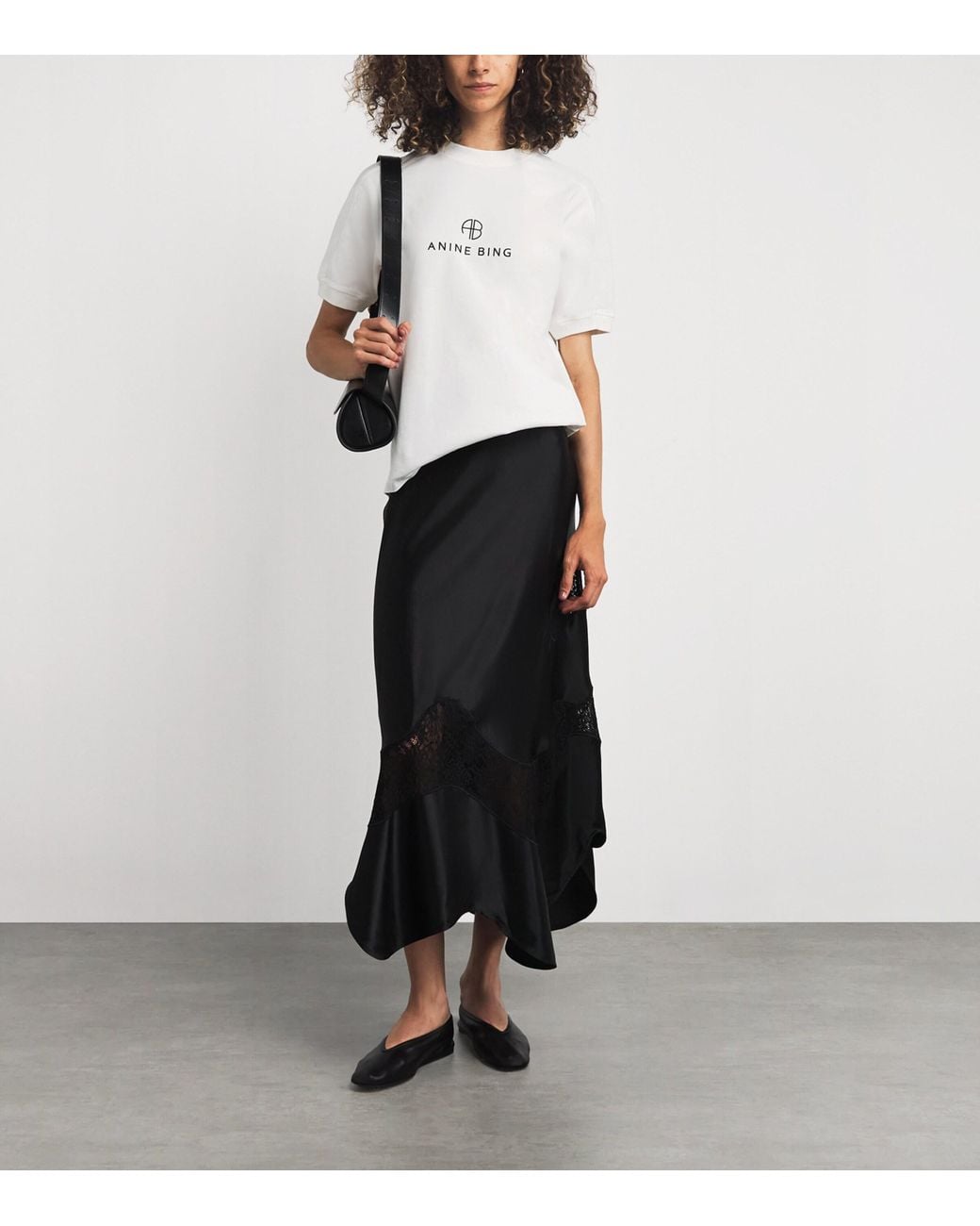 Anine Bing White Cotton Monogram T-Shirt